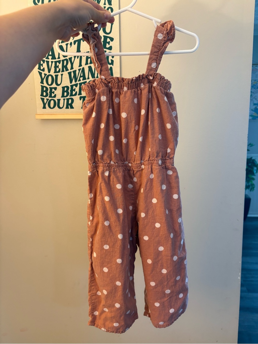 OshKosh B'gosh Rust Polka Dot Girls Jumpsuit